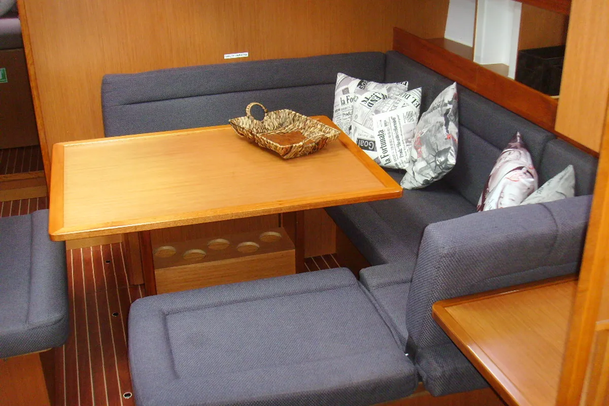Salon of Patroklos, a Bavaria Cruiser 45 sailboat at Municipal Unit of Lefkada, Greece