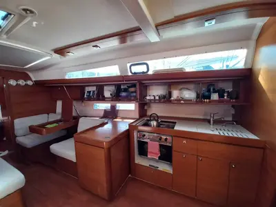 Galley of Julia, a Dufour 410 Grand Large sailboat at Marmaris, Turkey