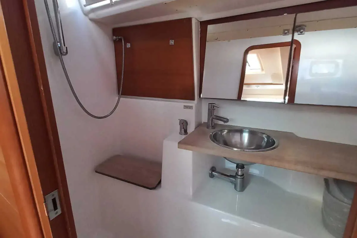 Head on Julia, a Dufour 410 Grand Large sailboat at Marmaris, Turkey