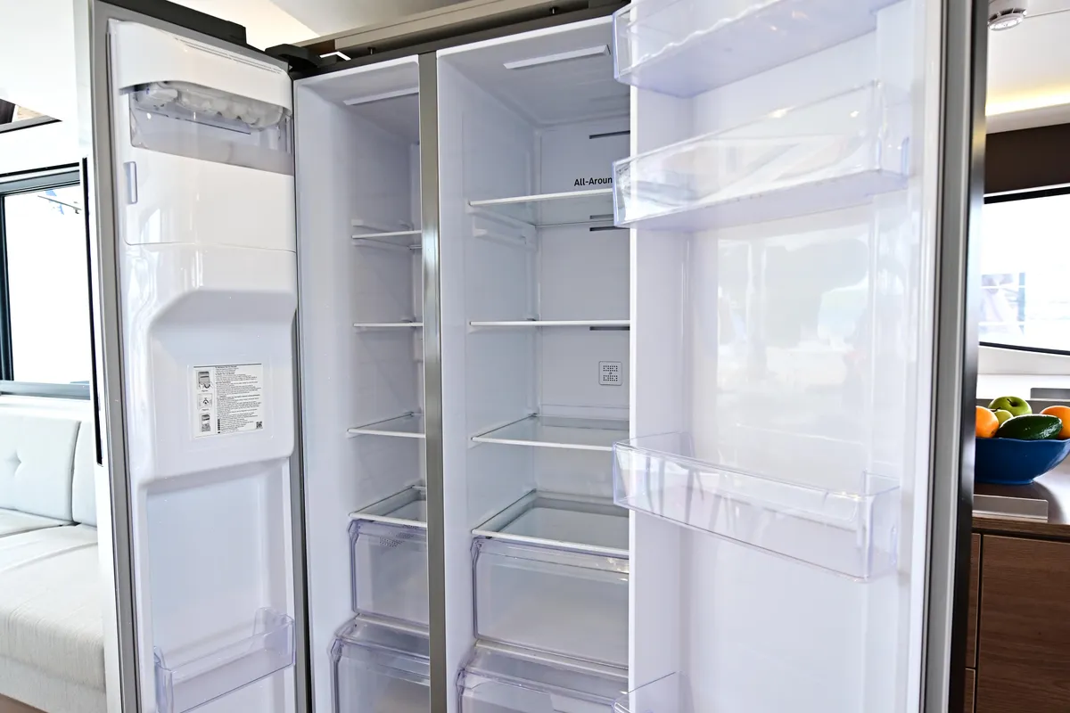 Galley of Arche IV, a Bali 4.8 catamaran at Salerno, Italy