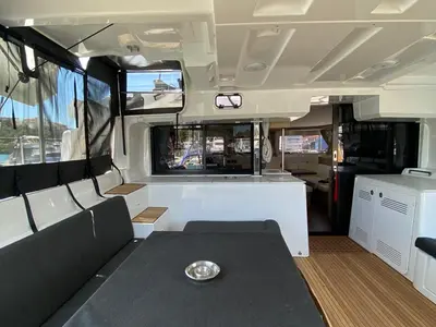 Galley of Diamanti IV, a Lagoon 46 catamaran at Skiathos, Greece