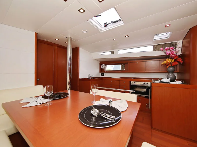 Galley of San Clemente, a Beneteau Oceanis 48 sailboat at Sukošan, Croatia