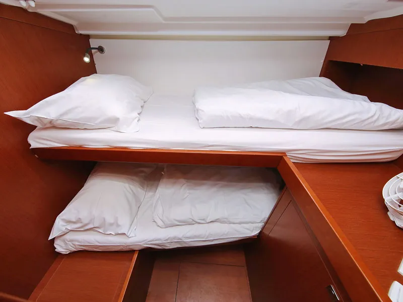 Cabin on San Clemente, a Beneteau Oceanis 48 sailboat at Sukošan, Croatia