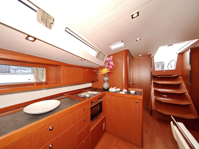 Galley of San Clemente, a Beneteau Oceanis 48 sailboat at Sukošan, Croatia