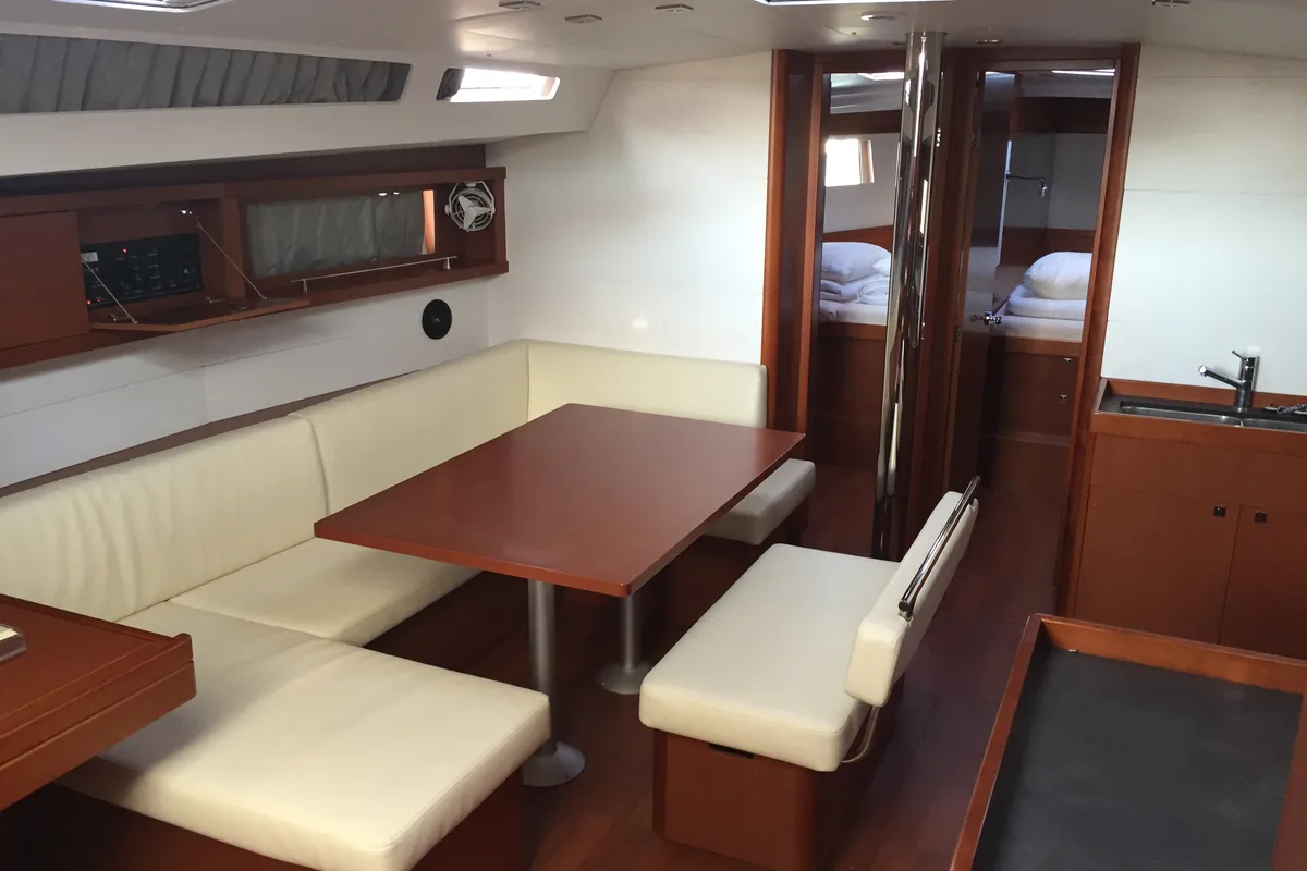 Salon of San Clemente, a Beneteau Oceanis 48 sailboat at Sukošan, Croatia
