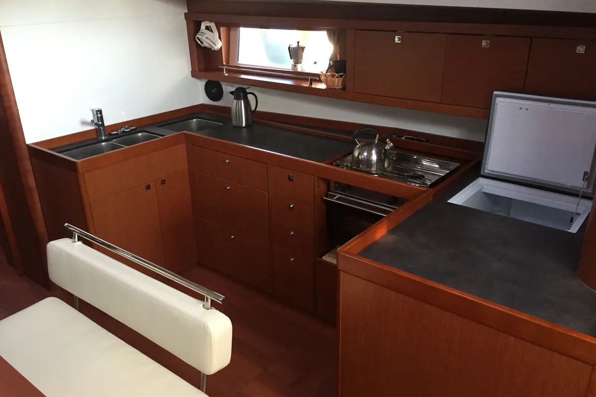 Galley of San Clemente, a Beneteau Oceanis 48 sailboat at Sukošan, Croatia