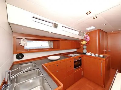 Galley of San Clemente, a Beneteau Oceanis 48 sailboat at Sukošan, Croatia