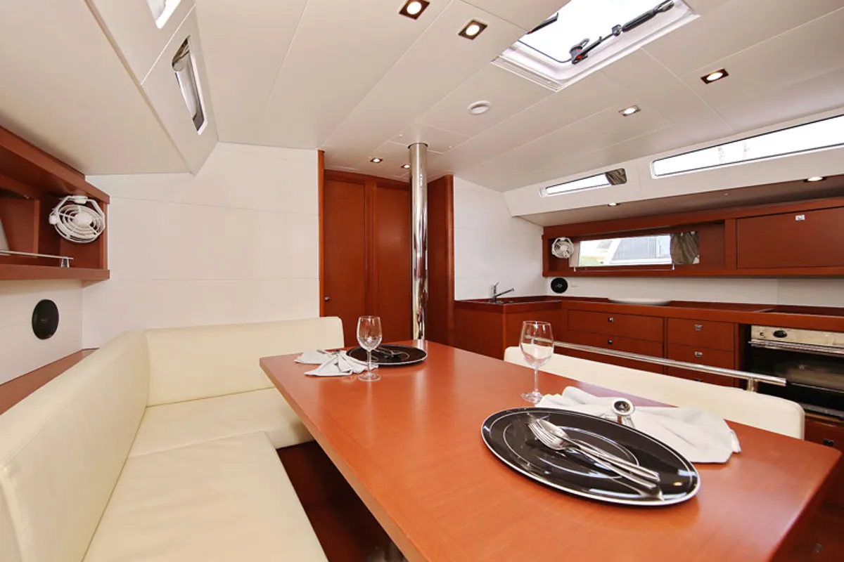Salon of San Clemente, a Beneteau Oceanis 48 sailboat at Sukošan, Croatia