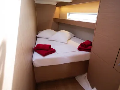 Cabin on Irini, a Jeanneau Sun Odyssey 440 sailboat at Kontokali, Greece