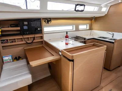 Galley of Irini, a Jeanneau Sun Odyssey 440 sailboat at Kontokali, Greece