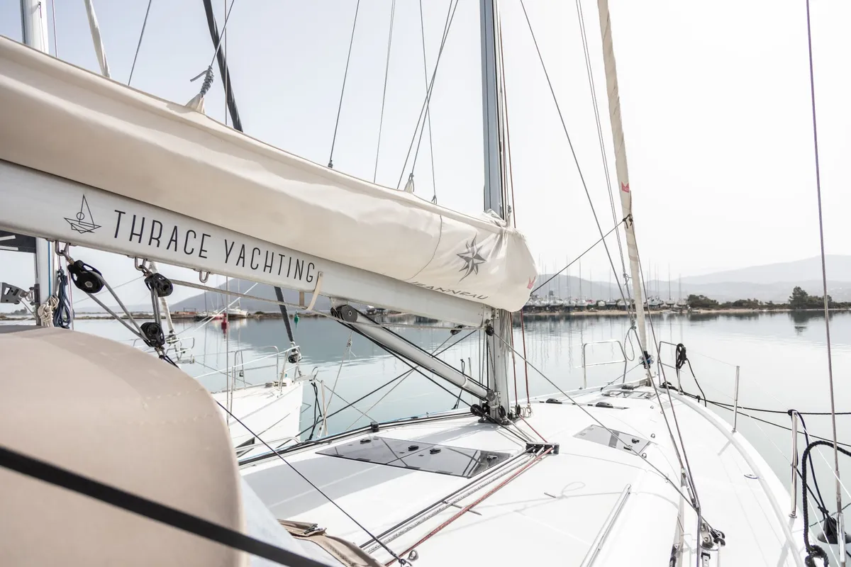 Irini, a Jeanneau Sun Odyssey 440 sailboat at Kontokali, Greece