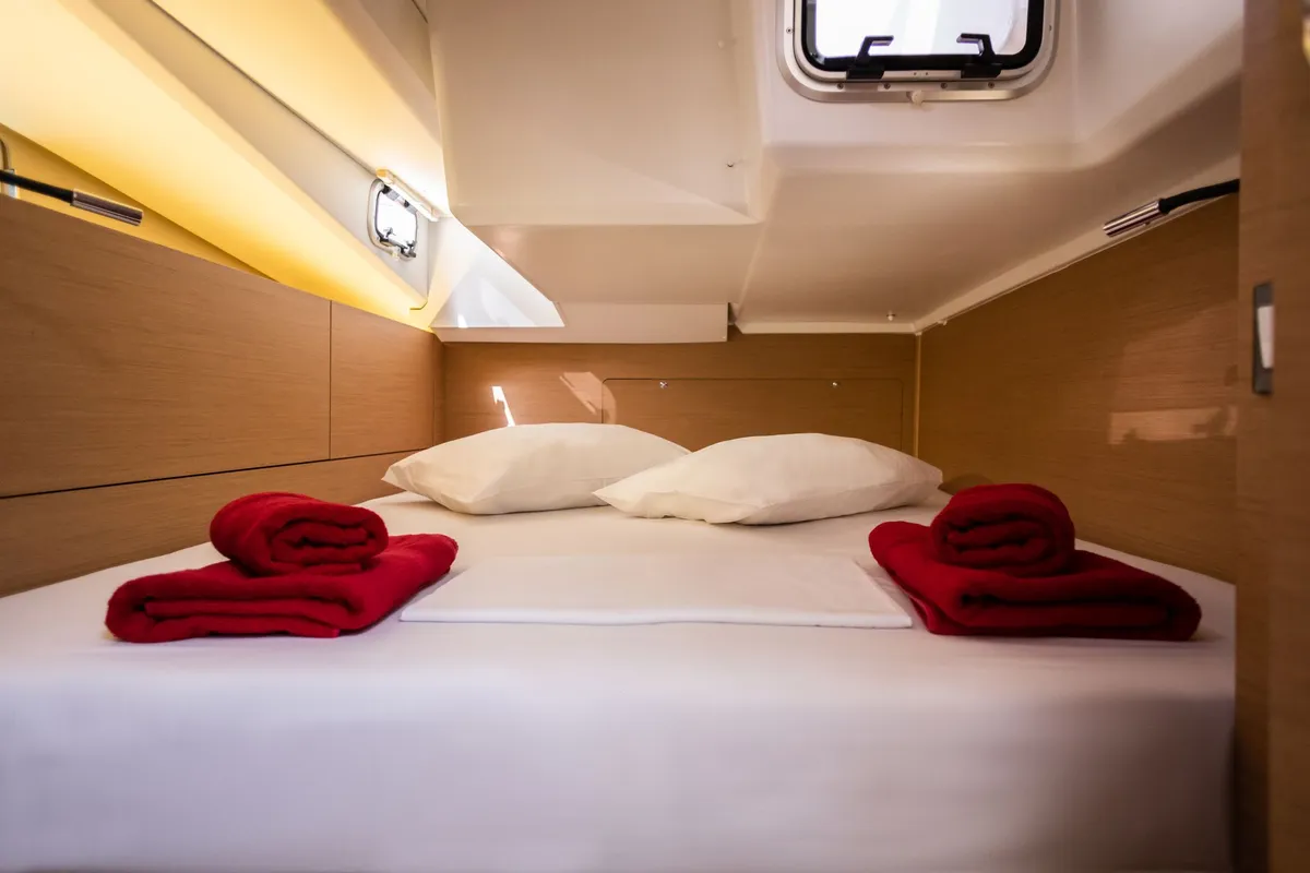 Irini, a Jeanneau Sun Odyssey 440 sailboat at Kontokali, Greece