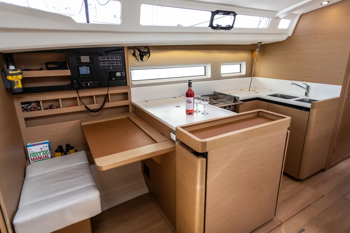Irini, a Jeanneau Sun Odyssey 440 sailboat at Kontokali, Greece