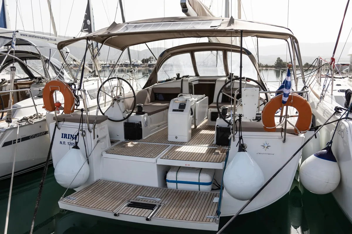 Irini, a Jeanneau Sun Odyssey 440 sailboat at Kontokali, Greece
