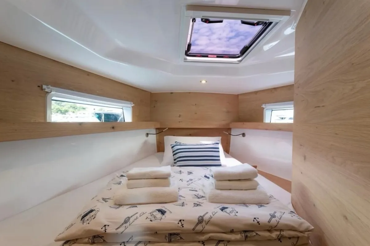 Exterior view of UNITY, a Elan Impression 43 sailboat at Municipality of Kalamata, Greece
