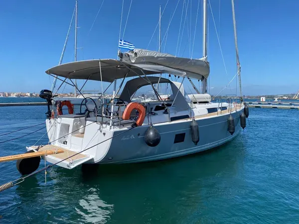 Exterior view of Zoe, a Hanse 458 sailboat at Municipal Unit of Ellomenos, Greece