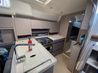 Galley of Zoe, a Hanse 458 sailboat at Municipal Unit of Ellomenos, Greece