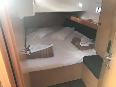 Cabin on Aludra, a Bavaria Cruiser 46 sailboat at Rosignano Solvay, Italy