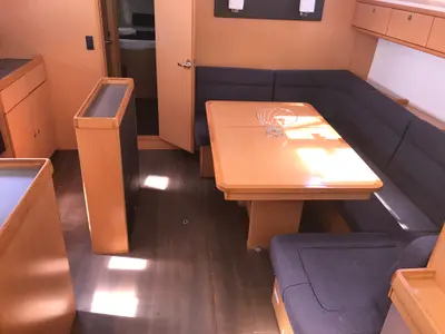 Salon of Aludra, a Bavaria Cruiser 46 sailboat at Rosignano Solvay, Italy