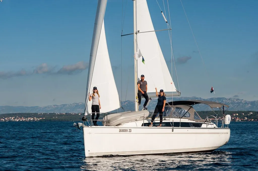 Exterior view of Neo, a Bavaria Cruiser 34 Style sailboat at Zadar, Croatia