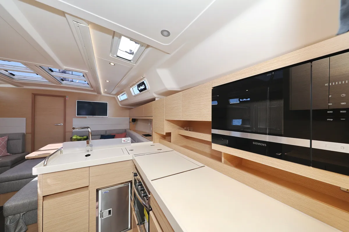Galley of One Life, a Hanse 458 sailboat at Seget Donji, Croatia