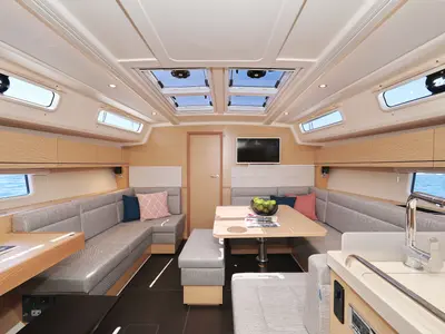 Salon of One Life, a Hanse 458 sailboat at Seget Donji, Croatia