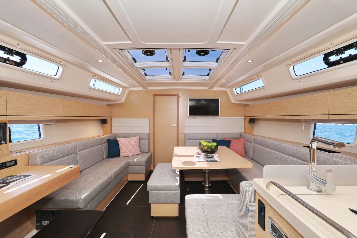 Salon of One Life, a Hanse 458 sailboat at Seget Donji, Croatia