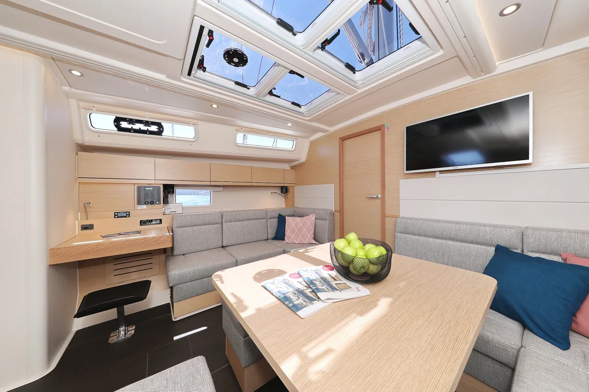 Salon of One Life, a Hanse 458 sailboat at Seget Donji, Croatia