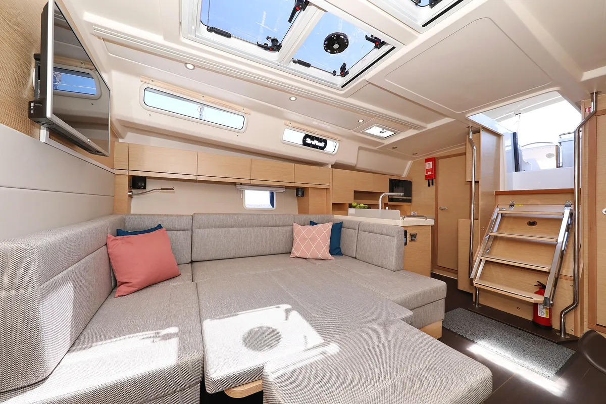 Salon of One Life, a Hanse 458 sailboat at Seget Donji, Croatia