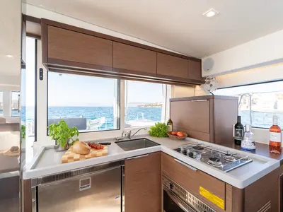 Galley of Sevgi, a Lagoon 40 catamaran at Grad Šibenik, Croatia