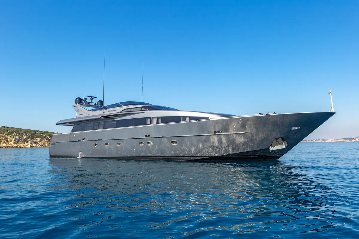 Exterior view of Summer Fun, a Admiral 101 motor yacht at Athens, Greece
