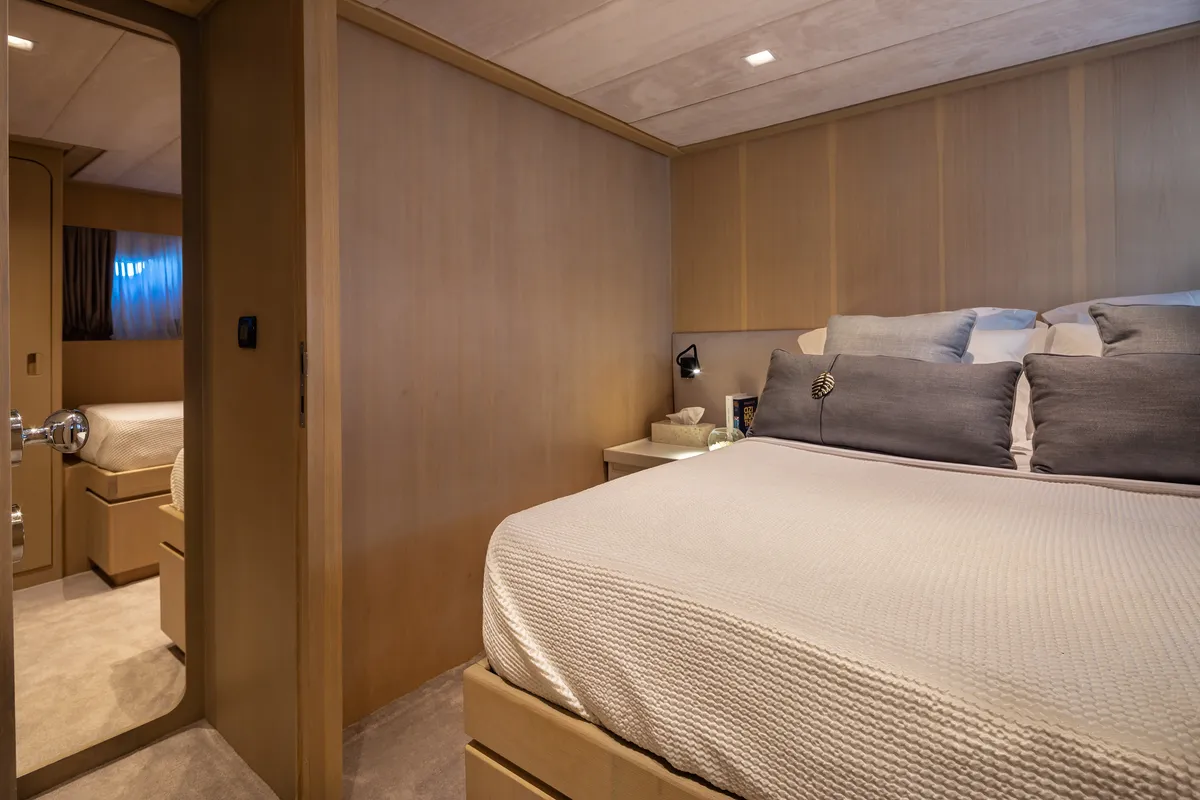 Cabin on Summer Fun, a Admiral 101 motor yacht at Athens, Greece