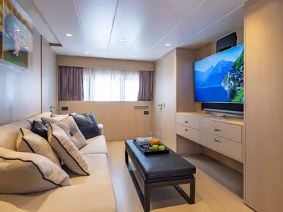 Salon of Summer Fun, a Admiral 101 motor yacht at Athens, Greece