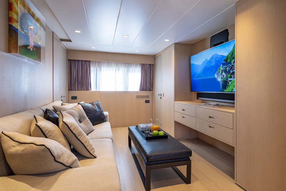 Salon of Summer Fun, a Admiral 101 motor yacht at Athens, Greece