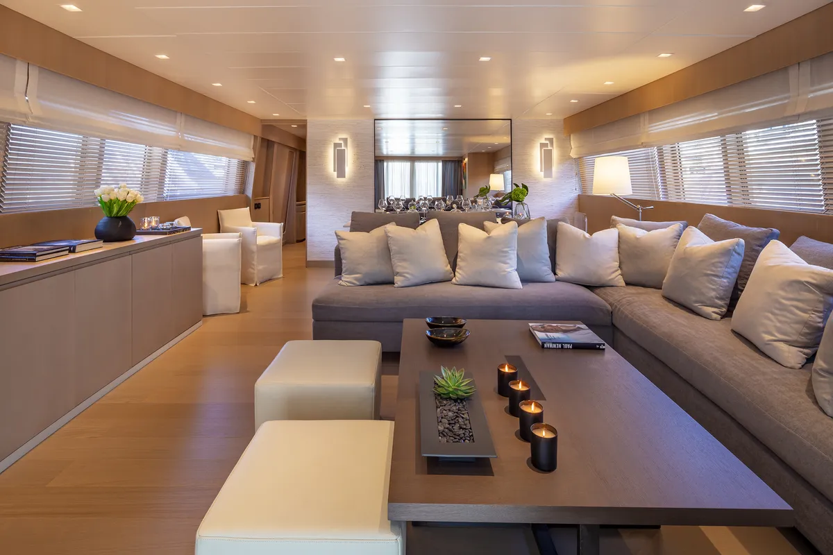 Salon of Summer Fun, a Admiral 101 motor yacht at Athens, Greece