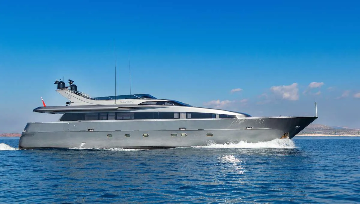 Exterior view of Summer Fun, a Admiral 101 motor yacht at Athens, Greece