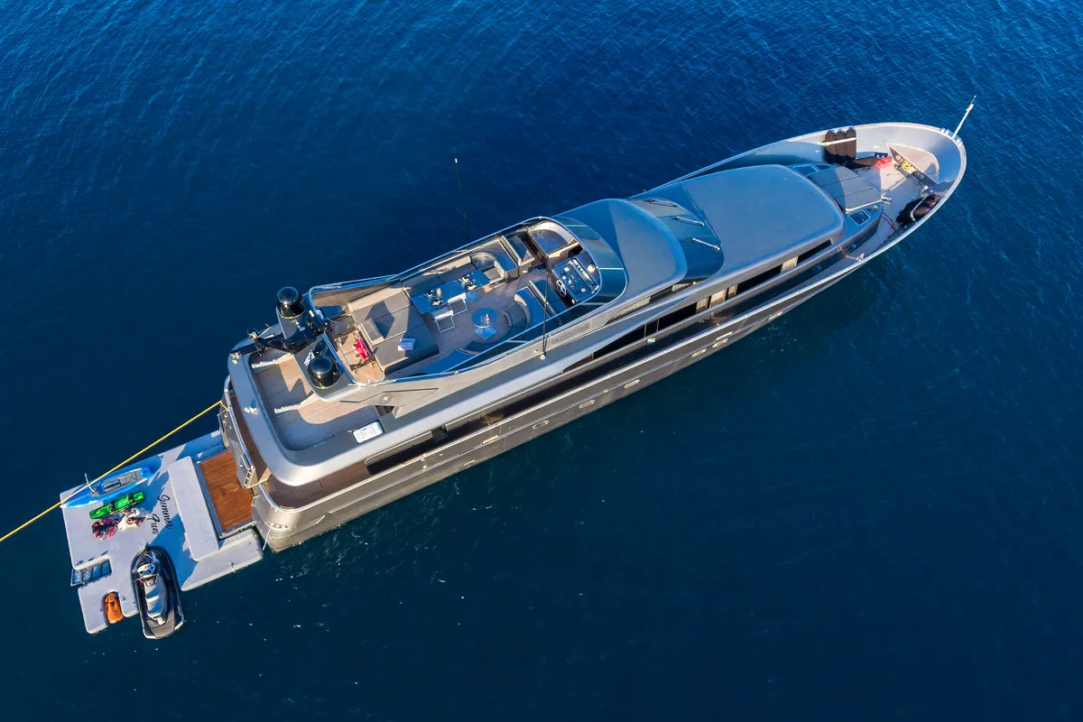 Exterior view of Summer Fun, a Admiral 101 motor yacht at Athens, Greece