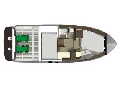 Floor plan of Orionis II, a Grandezza 34 OC motorboat at Grad Trogir, Croatia