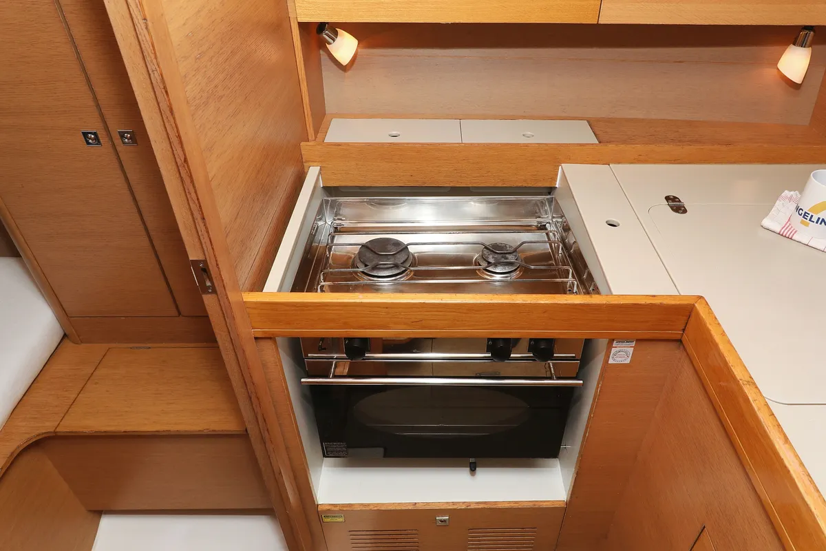 Galley of Sweet Lady, a Dufour 350 GL sailboat at Grad Vodice, Croatia