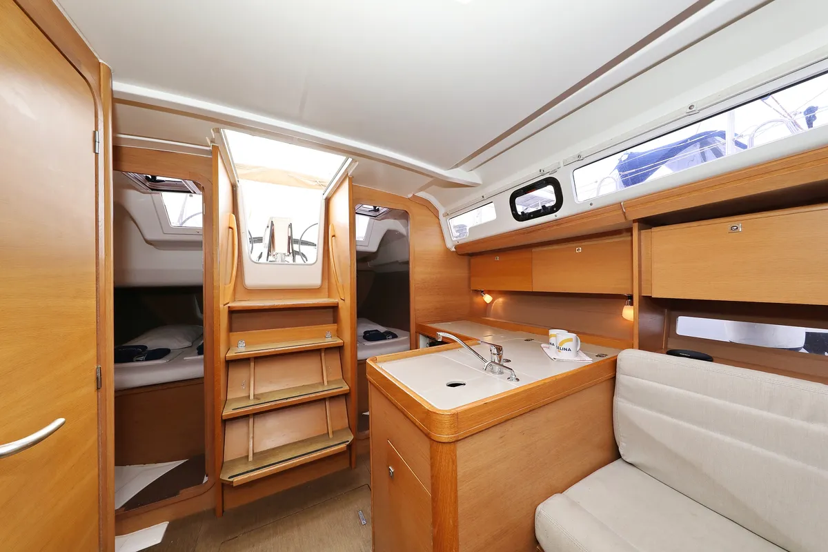 Salon of Sweet Lady, a Dufour 350 GL sailboat at Grad Vodice, Croatia