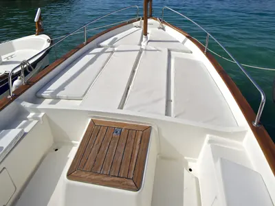 Deck of Roger De Lluria, a Gulet Motorboat motorboat at Palamós, Spain