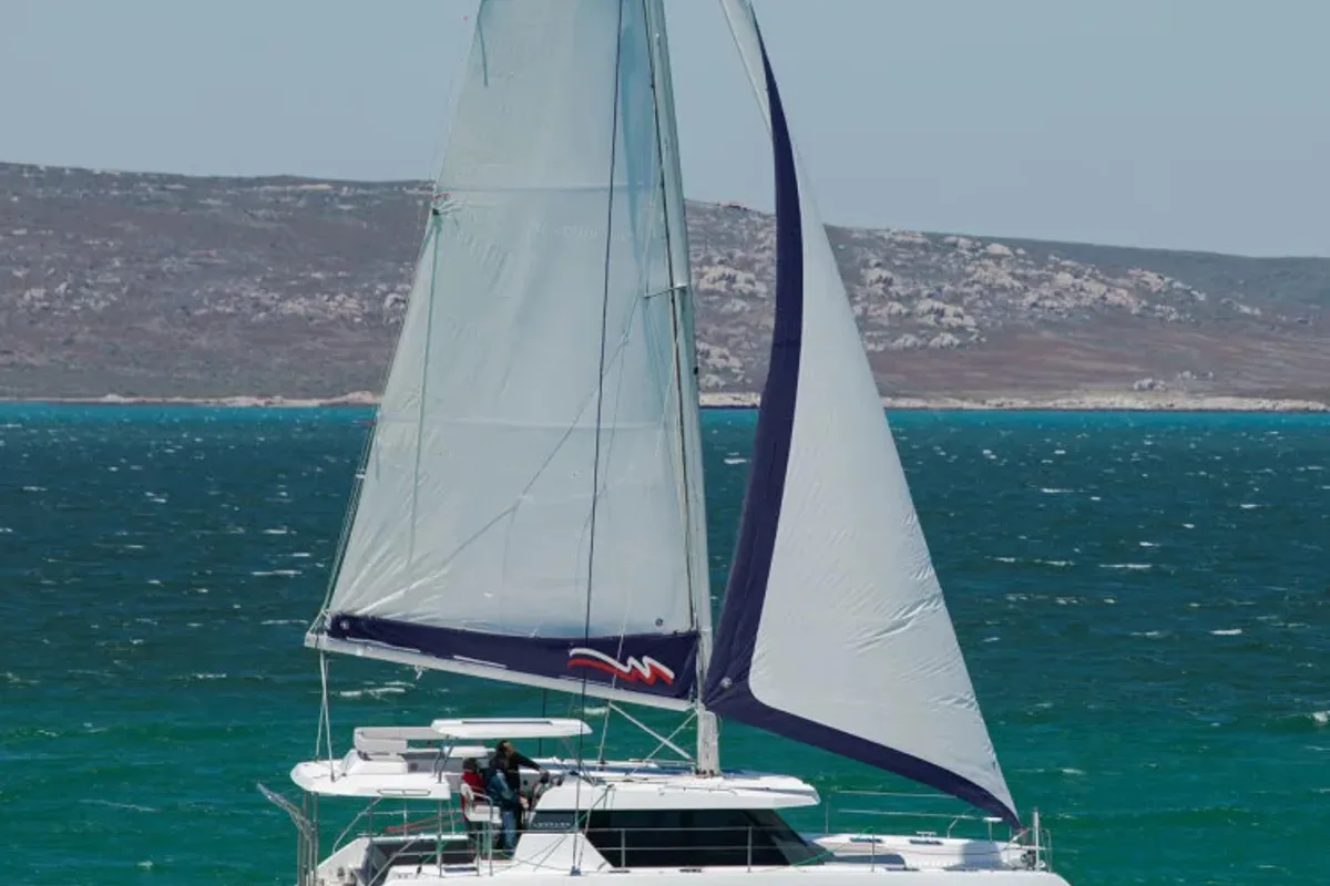 Exterior view of Moorings 4200/3 Exclusive Plus, a Leopard 42 catamaran at Road Town, British Virgin Islands
