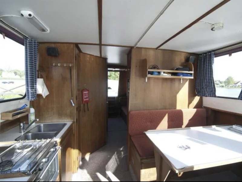 Galley of Gota 5, a Gulet Regina von Platen motorboat at Motala, Sweden
