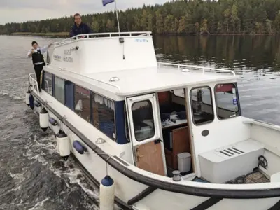 Exterior view of Gota 5, a Gulet Regina von Platen motorboat at Motala, Sweden