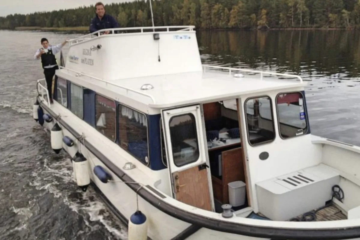 Exterior view of Gota 5, a Gulet Regina von Platen motorboat at Motala, Sweden