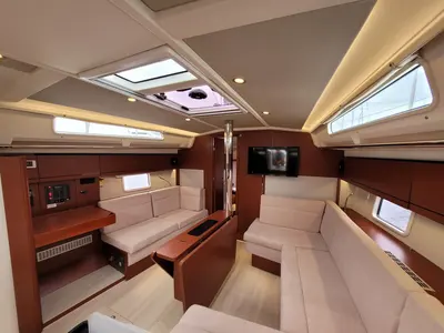 Cabin on Hanse 418, a sailboat at Lavrion, Greece