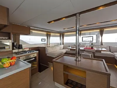 Galley of Aqua Star, a Lagoon 50 catamaran at Municipal Unit of Lefkada, Greece