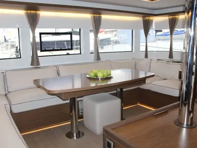 Salon of Aqua Star, a Lagoon 50 catamaran at Municipal Unit of Lefkada, Greece