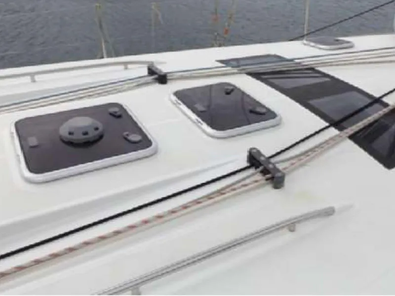 Deck of In Compliance, a Beneteau Oceanis 50 Family sailboat at Kalkara, Malta