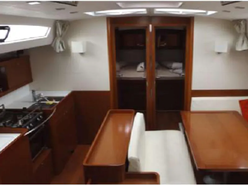 Salon of In Compliance, a Beneteau Oceanis 50 Family sailboat at Kalkara, Malta